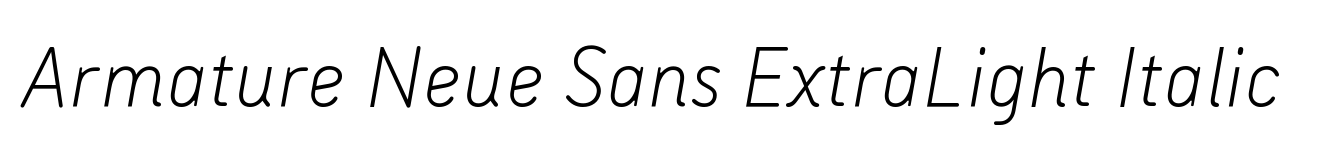 Armature Neue Sans ExtraLight Italic